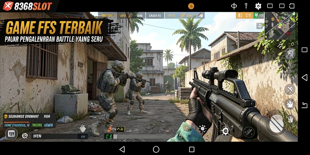 Tampilan gameplay seru dalam 8368SLOT dengan aksi tembak-menembak intens.