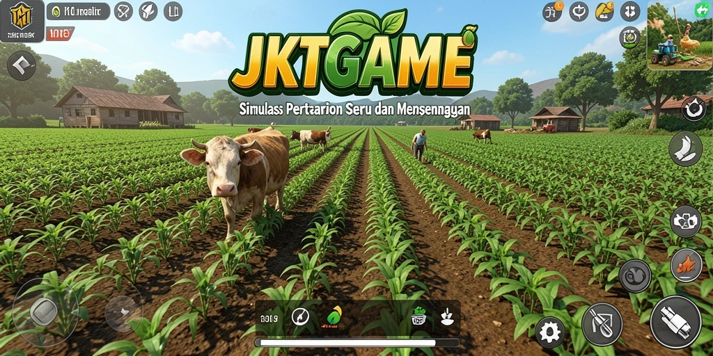 Tangkapan layar <strong>JKTGAME</strong> menunjukkan gameplay pertanian yang menarik dan interaktif.