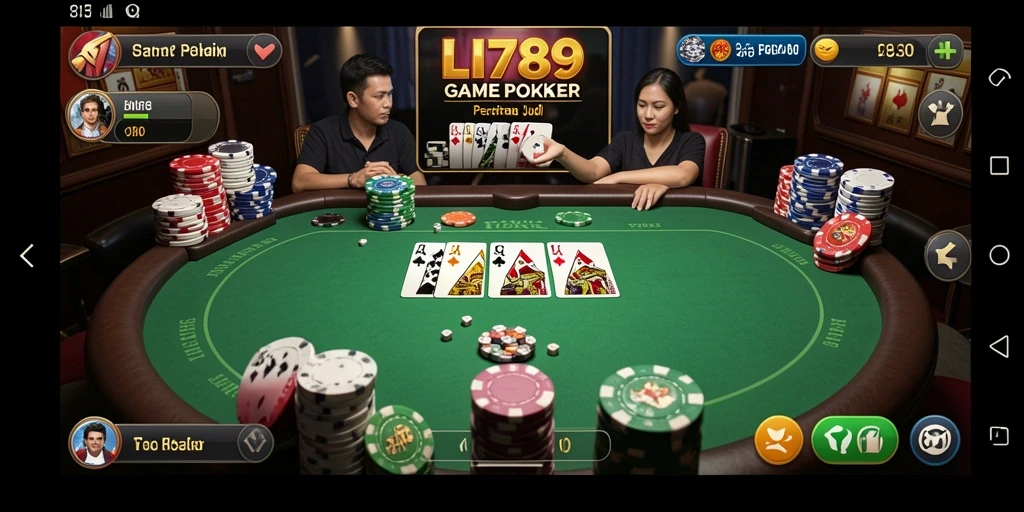 Tampilan gameplay poker yang seru dan mendebarkan di LI789.