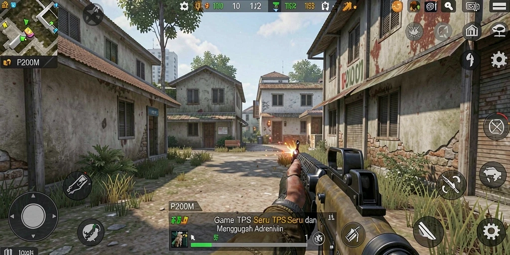 Tangkapan layar gameplay seru di P200M dengan aksi pertempuran yang intens.