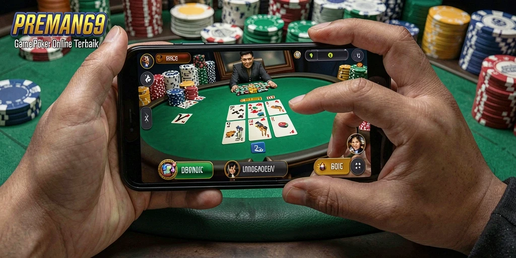 Screenshot gameplay poker yang menarik dan mendebarkan.