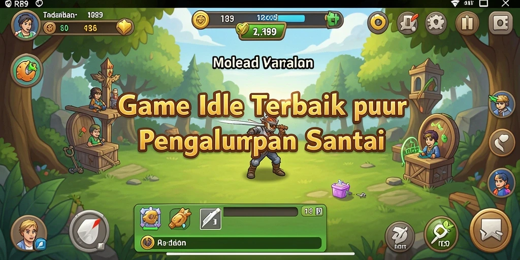 Tampilan gameplay utama RR89 dengan elemen Idle yang menarik.