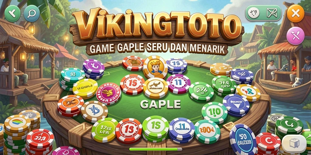 Screenshot utama VIKINGTOTO menampilkan gameplay Gaple yang seru dan interaktif.